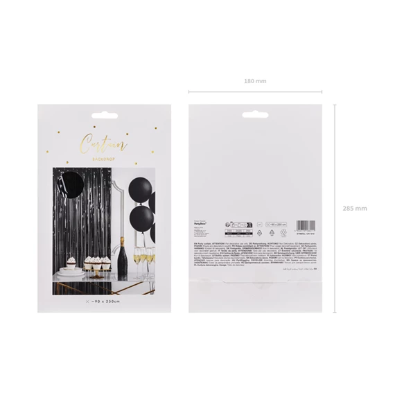 Függöny party fekete 90x250 cm