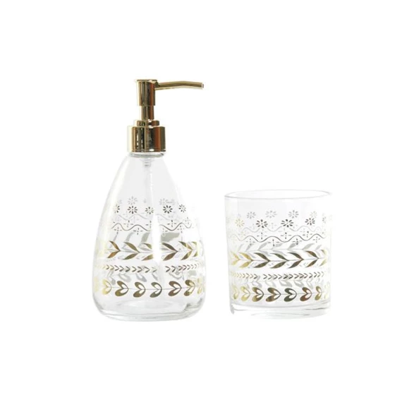 Fürdőszobai szett leveles 9x9x18 cm S/2