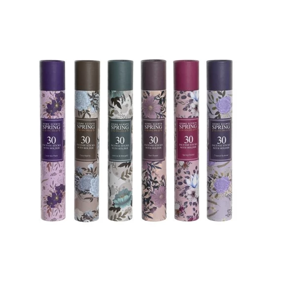 Füstölő szett virágos 4,5x4,5x28 cm 6 féle S/30