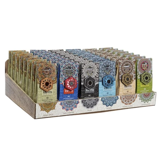 Füstölőkúp tartó szett 6x4x16 cm 6 féle S/6