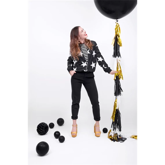 Girland bojtokkal, fehér, 30 cm x 1,5 m