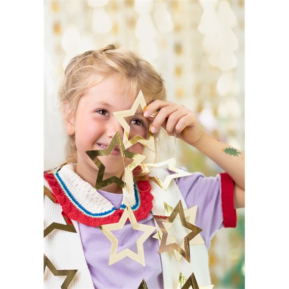 Girland csillagok arany 3 m