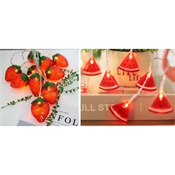 Girland szett dinnye, eper LED-es 4x5x180 cm 2 féle S/10