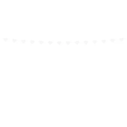 Girland szívek fehér 1,8 m