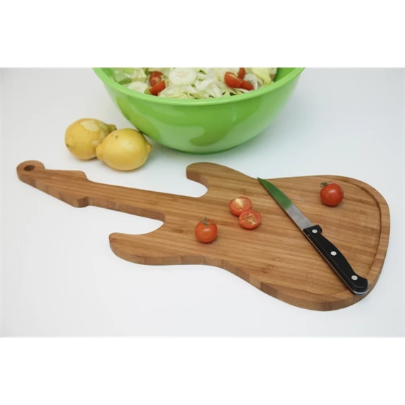 Gitár formájú bambusz vágódeszka 1,5x49x22 cm