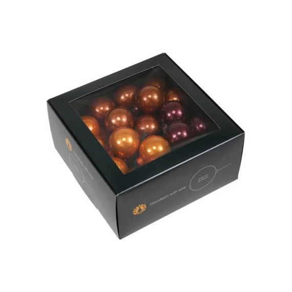 Gömb betűzős 4 cm caramel brown S/36