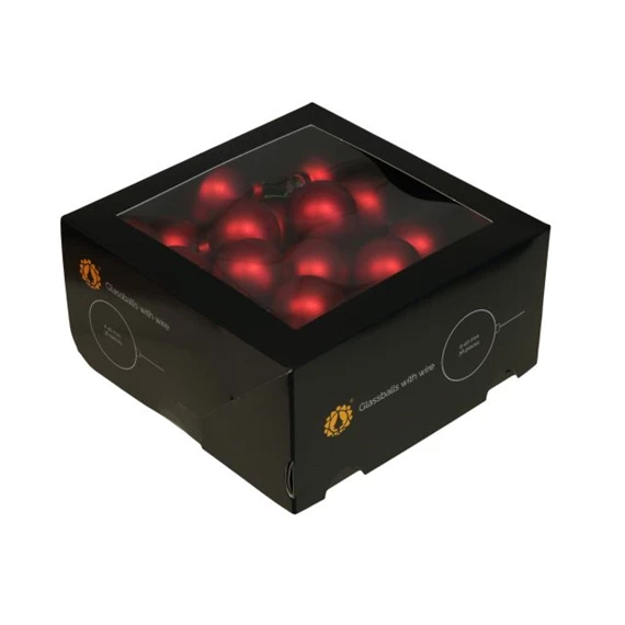 Gömb betűzős 4 cm red mat S/36