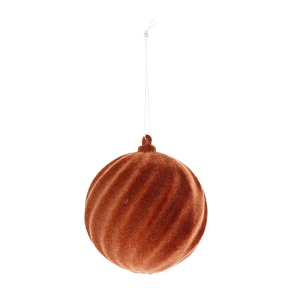 Gömb csavart, flokkolt, akasztós 8 cm