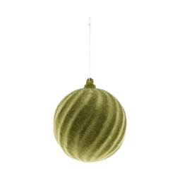 Gömb csavart, flokkolt, akasztós 8 cm