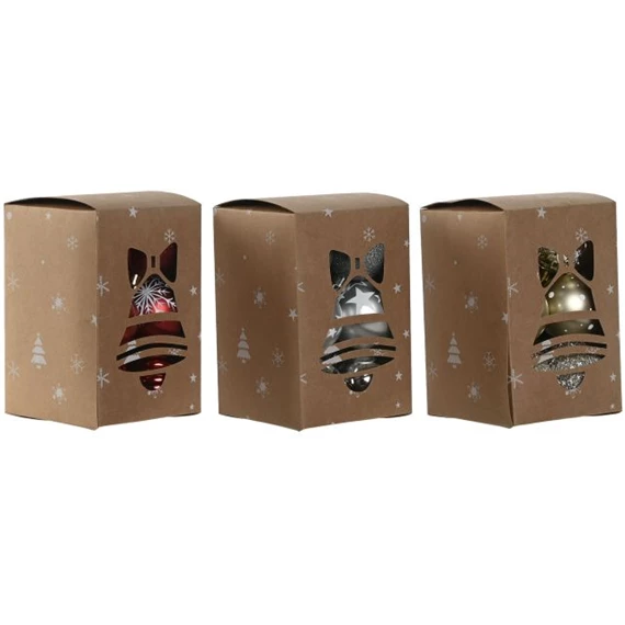 Gömb szett akasztós 12x12x18 cm 3 féle S/12