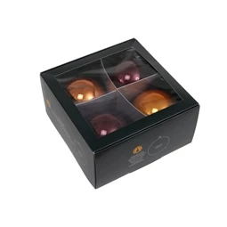 Gömb 10 cm caramel brown S/4