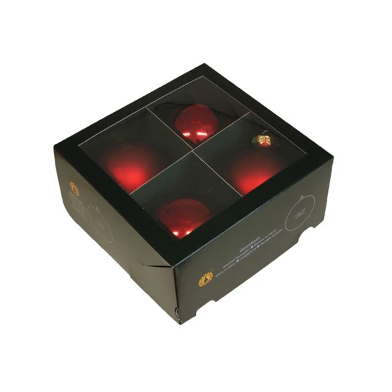 Gömb 10 cm dark red combi S/4