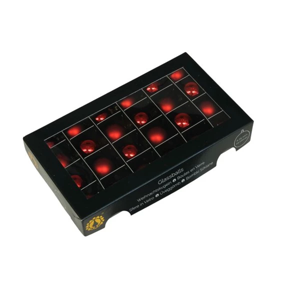 Gömb 2,5 cm red combi S/24
