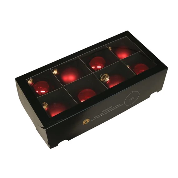 Gömb 8 cm red combi S/8