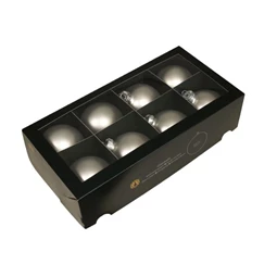 Gömb 8 cm silver mat S/8