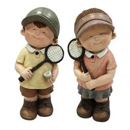 Gyerekek fiú, lány ütővel álló 17x17x36 cm 2 féle