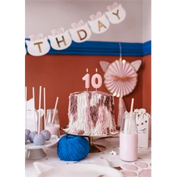 Gyertya 0-ás szám születésnapi világos rózsaszín 5,5 cm