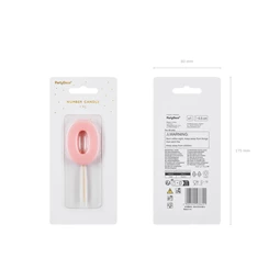 Gyertya 0-ás szám születésnapi világos rózsaszín 5,5 cm