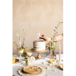 Gyertya 3-as szám születésnapi fehér virágszirommal 8 cm