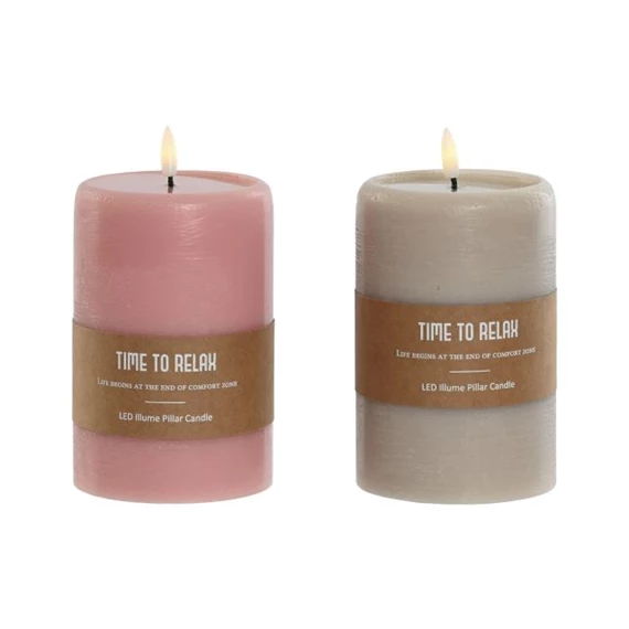 Gyertya LED-es 400 g 10x10x18 cm 2 féle