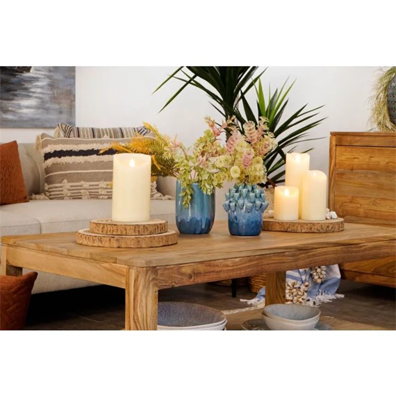 Gyertya LED-es, mozgó 7,5x7,5x20 cm 3 féle