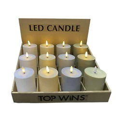 Gyertya LED-es 7x7x15 cm 4 féle