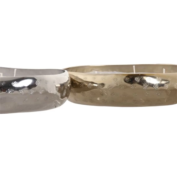 Gyertya fém tartóval 19x19x4,5 cm 2 féle