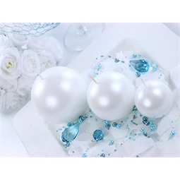 Gyertya gömb, fémes, gyöngyház, 8 cm S/6