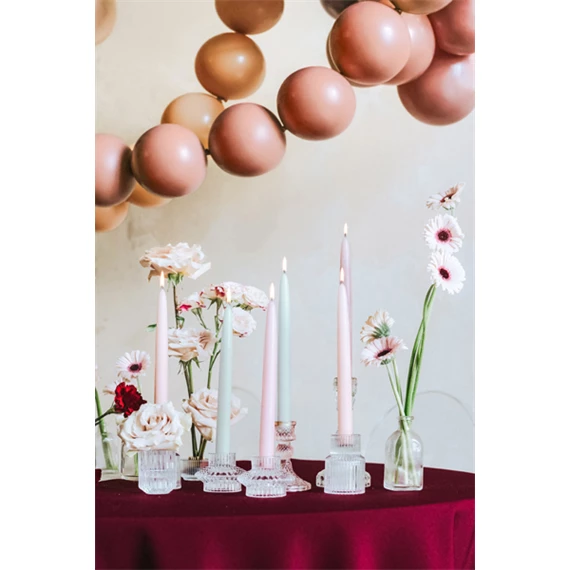 Gyertya kúp alakú matt poros rózsa 24 cm S/10