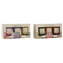 Gyertya szett Mandalás 5x5x6 cm 2 féle S/3