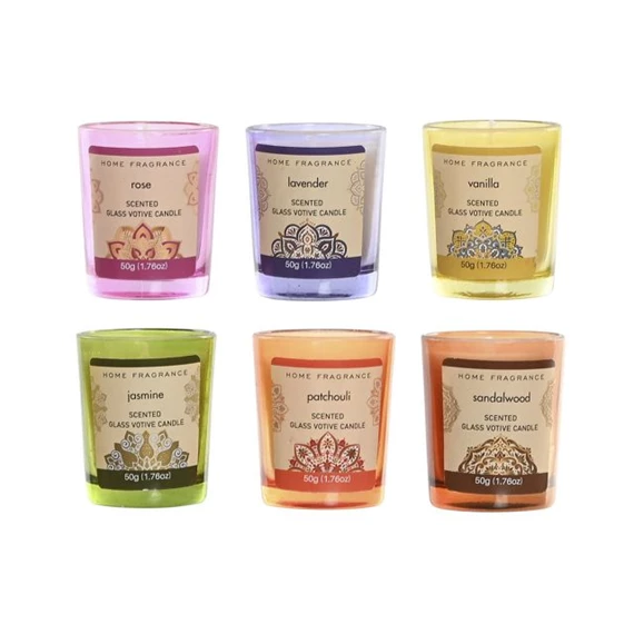 Gyertya szett Mandalás 5x5x6 cm 2 féle S/3