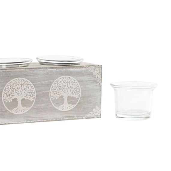 Gyertyatartó életfa mintával 23x7x7 cm