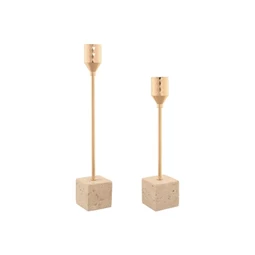 Gyertyatartó szett 4x4x15 cm S/2