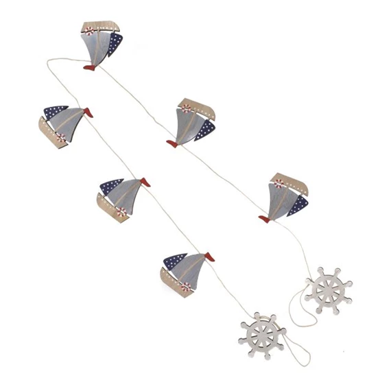 Hajó girland kormánykerékkel 120x6,5x0,5 cm 