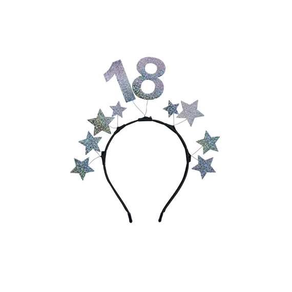 Fejpánt csillagokkal 18, 22x21,5 cm arany