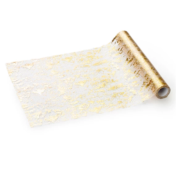 Háló futó arany nyomattal 0,36 cm  x 9 m