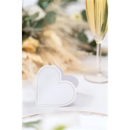 Helykártya szívek 15,7x22 cm fehér S/10