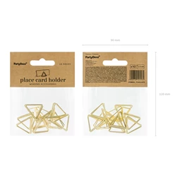 Helykártya tartó háromszögek arany 2,3 cm S/10