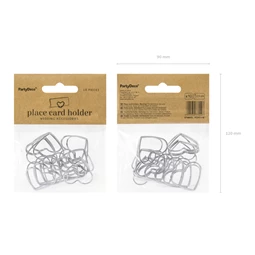 Helykártya tartó szívek ezüst 2,5 cm S/10