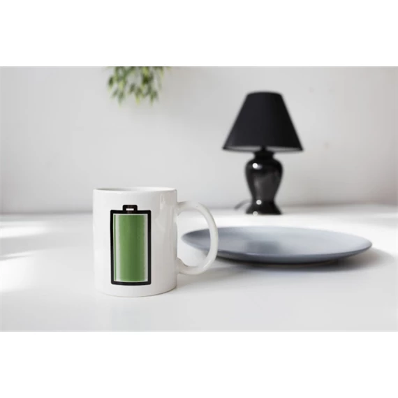 Bögre, hőérzékelős, elem mintával 12,4x8,5x10,5 cm