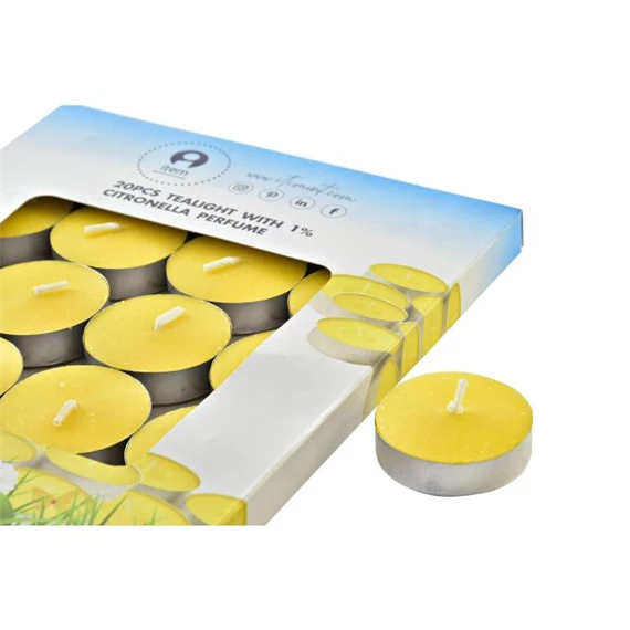 Illatgyertya szett Citromfű illatú 3,5x3,5x1 cm S/20