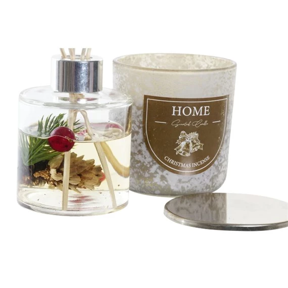 Illatosító szett pálcával, gyertyával 150 ml 8x8x8 cm S/2