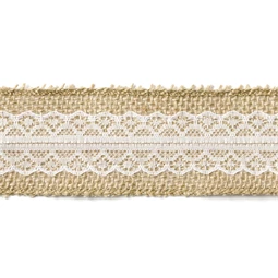 Juta szalag csipkével 5x500 cm