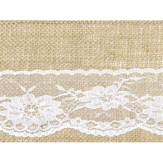 Jutaszövet székmasni csipkével 15x275 cm