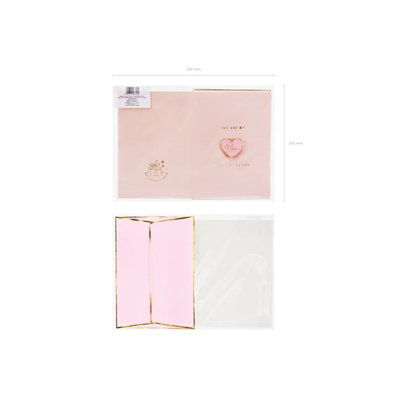 Kártya zománc kitűzővel anya, 10,5x14,8 cm