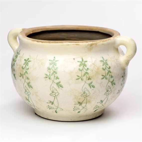 Kaspó füllel növény mintával 20,5x16,5x12 cm