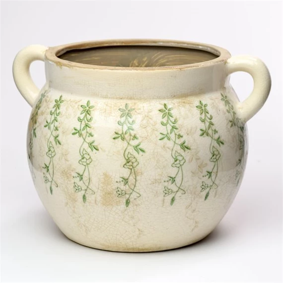 Kaspó füllel növény mintával 31x25x21 cm