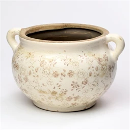 Kaspó füllel virág mintával 20,5x16,5x12 cm