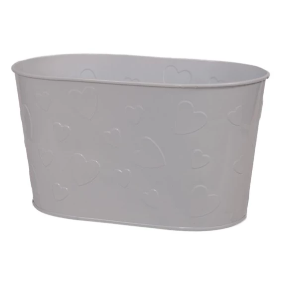 Kaspó hosszúkás, szív mintával 23x13x13 cm