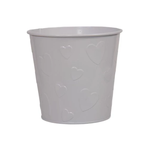 Kaspó kerek, szív mintával 12,5x11,5 cm